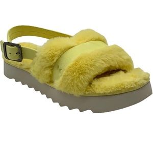 Koolaburra by UGG Adjustable Slide Sandals Fuzz'd Out Pale Banana